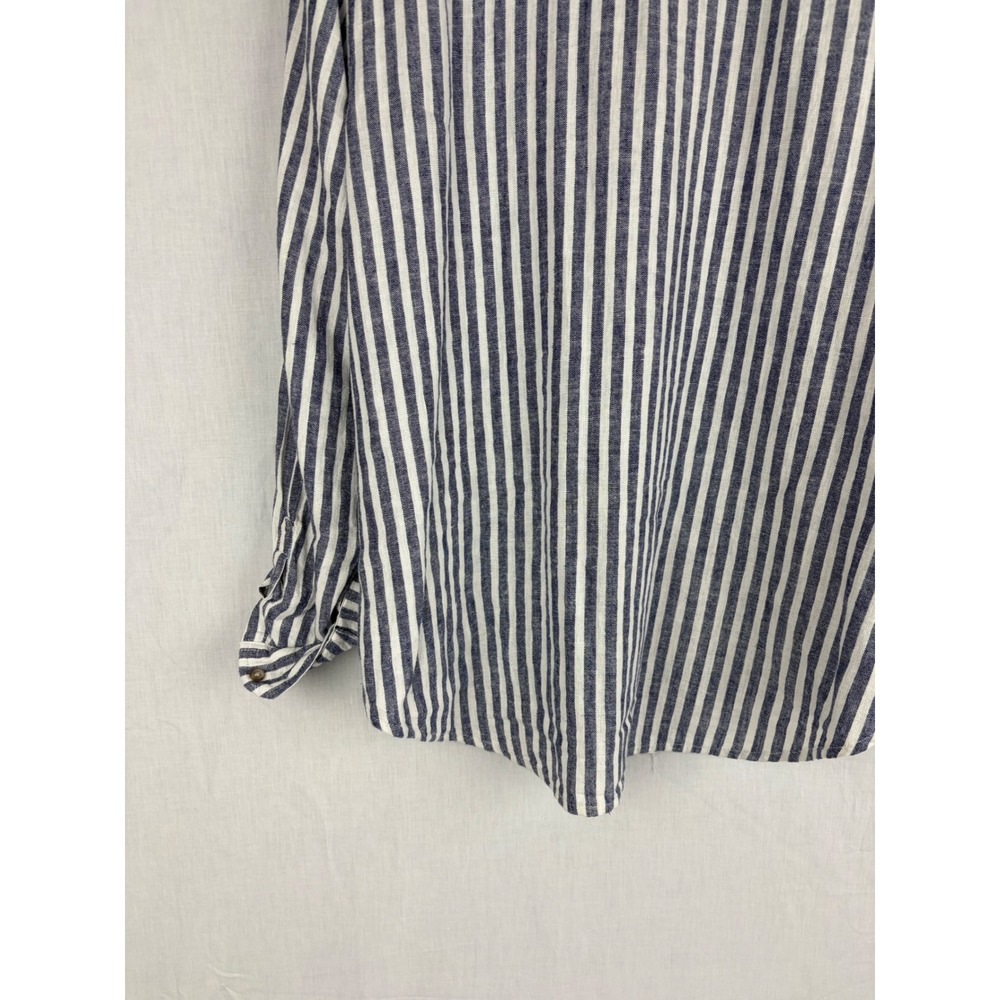 Universal Thread Navy Blue White Striped Button Down Shirt Relaxed Fit Large - Picture 9 of 13